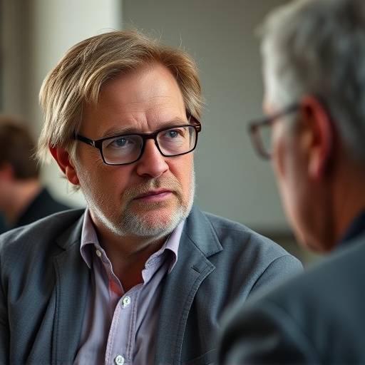 Billede fra et interview med forfatteren, Peter Olsen.